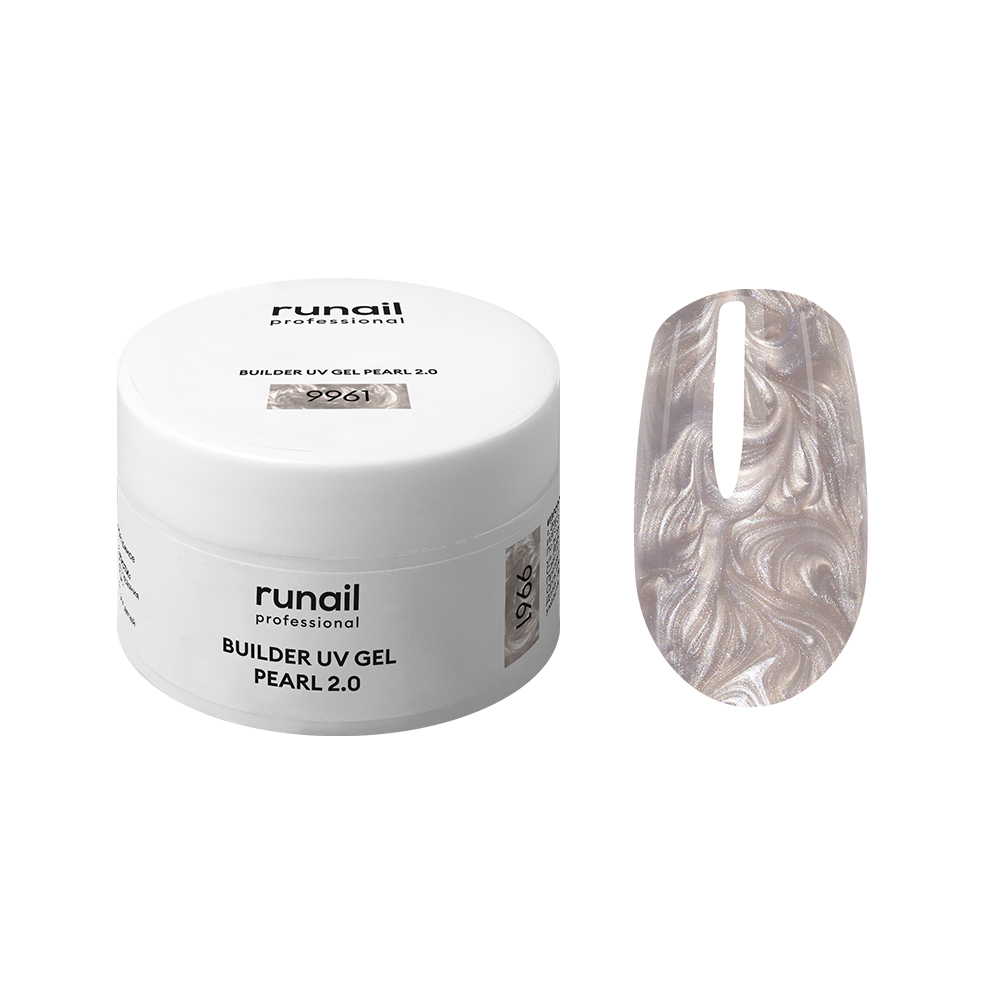 RuNail, BUILDER UV GEL PEARL 2.0 - моделирующий УФ-гель c жемчужным эффектом №9961, 15 гр