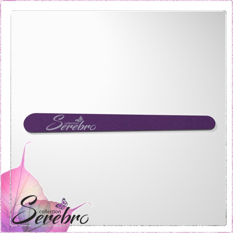 Serebro, пилка для натуральных ногтей тонкая 100/180 (фиолетовая)