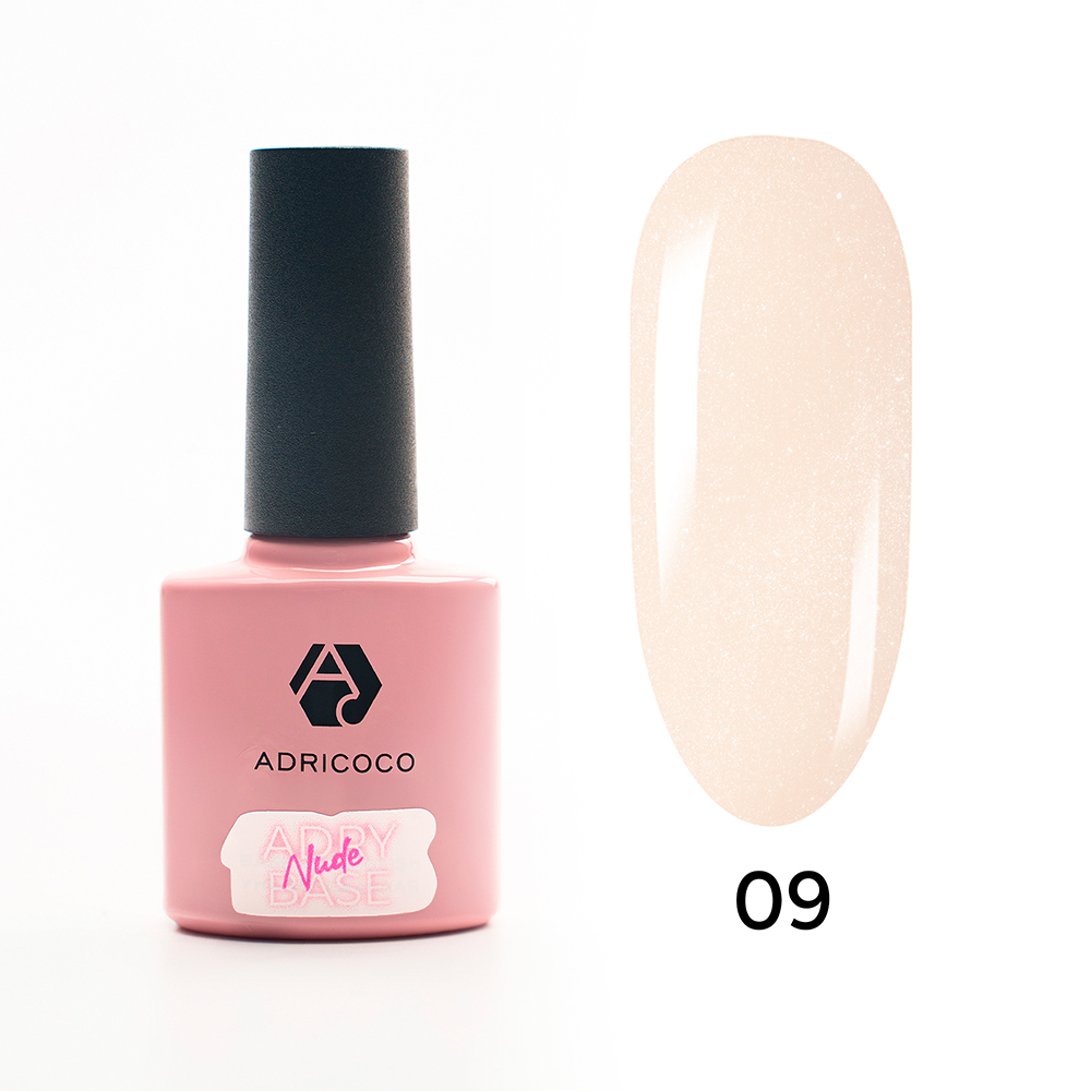 Adricoco, Adry Nude Base - жесткая база для гель-лака с шиммером №09, 8 мл