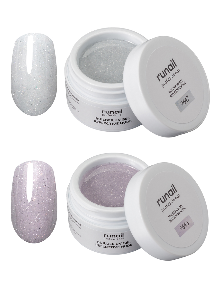 RuNail, набор №62 моделирующий УФ-гель светоотражающий REFLECTIVE NUDE (2 оттенка по 15 гр) RuNail, набор №62 моделирующий УФ-гель светоотражающий REFLECTIVE NUDE (2 оттенка по 15 гр)
