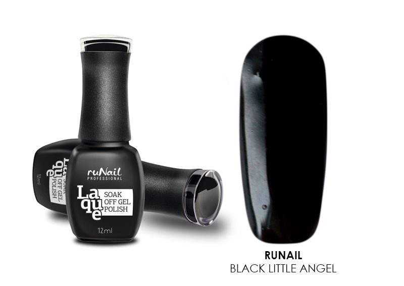 RuNail, гель-лак Laque ("Черный ангел, Black Little Angel"), 12 мл