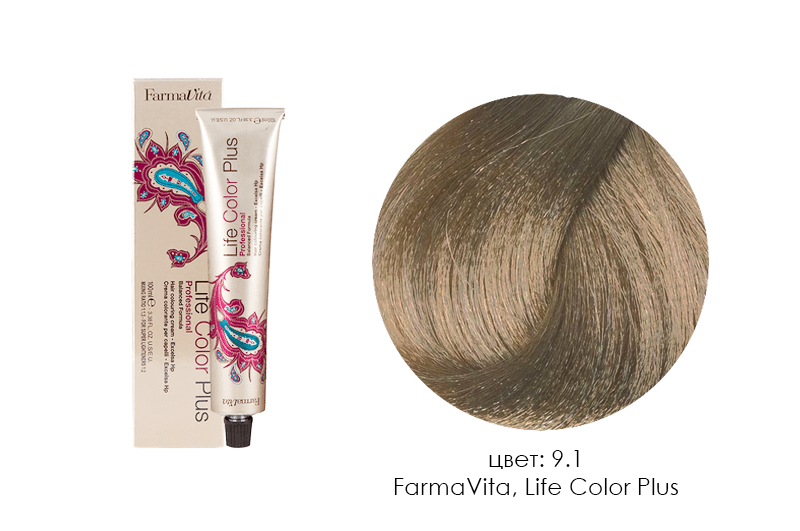 FarmaVita, Life Color Plus - крем-краска для волос (9.1 очень светлый пепельный блондин)