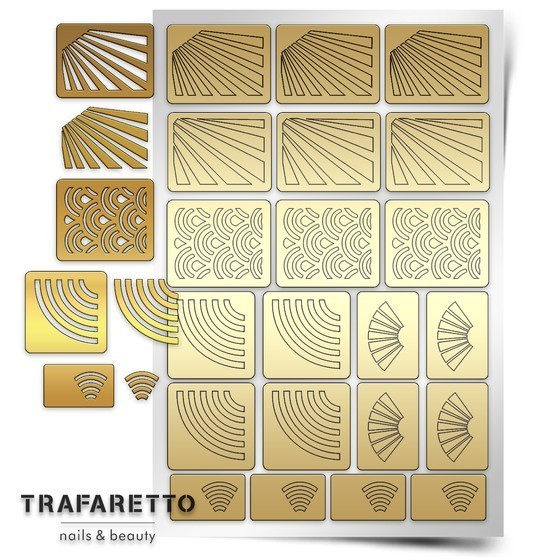 Trafaretto (Prima nails), трафарет для дизайна ногтей (Лучи)