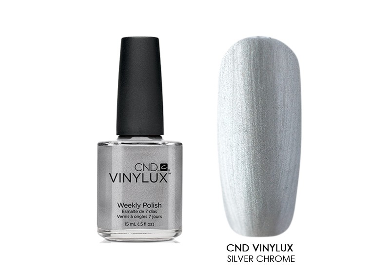 CND Vinylux - недельный лак Винилюкс (Silver chrome 148), 15 мл