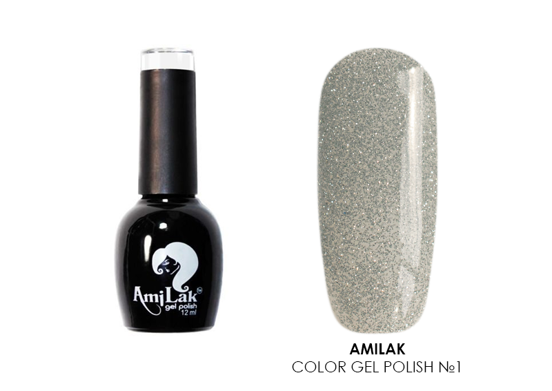 AmiLak, Color Gel Polish - гель-лак cветоотражающий (№01), 12 мл