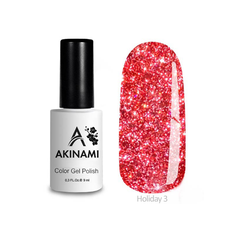 Akinami, Color Gel Polish - гель-лак светоотражающий (Holiday №03), 9 мл