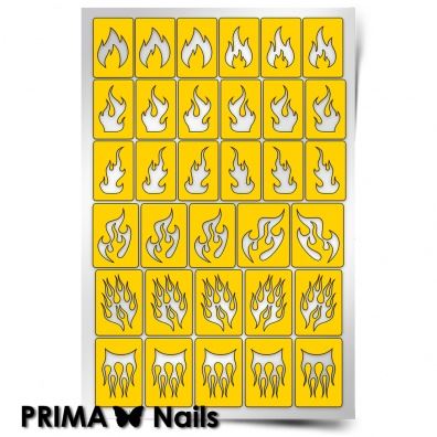 PrimaNails, Трафарет для дизайна ногтей (Пламя)