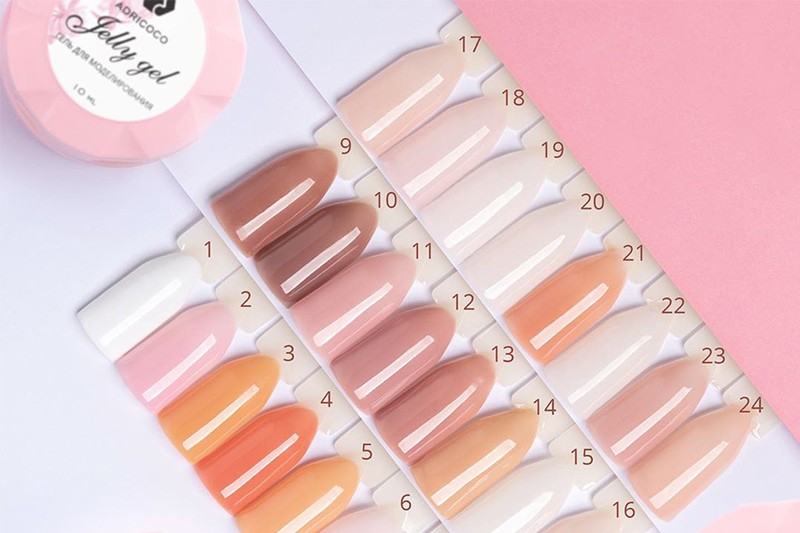 Палитры гелевых материалов для наращивания ногтей Adricoco (фото)