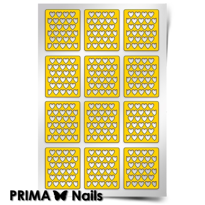PrimaNails, Трафарет для дизайна ногтей (Принт «Сердца 2»)