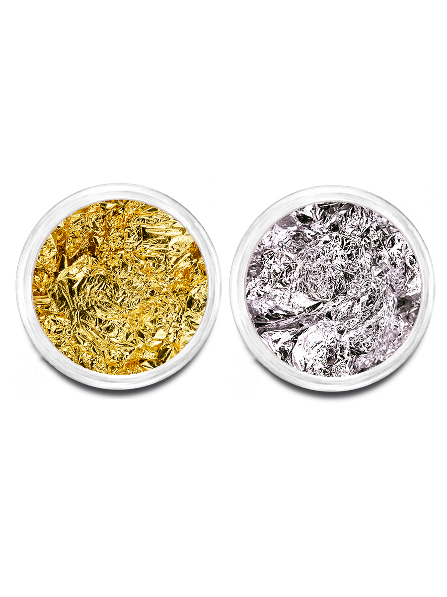 PUF, набор фольга для дизайна (золото, серебро), 2 шт