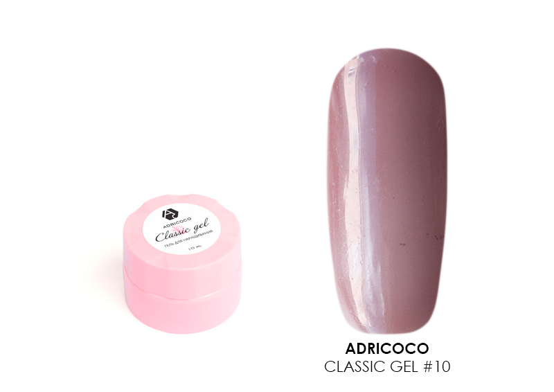 Adricoco, моделирующий гель (№10 камуфлирующий шоколадно-розовый), 10 мл