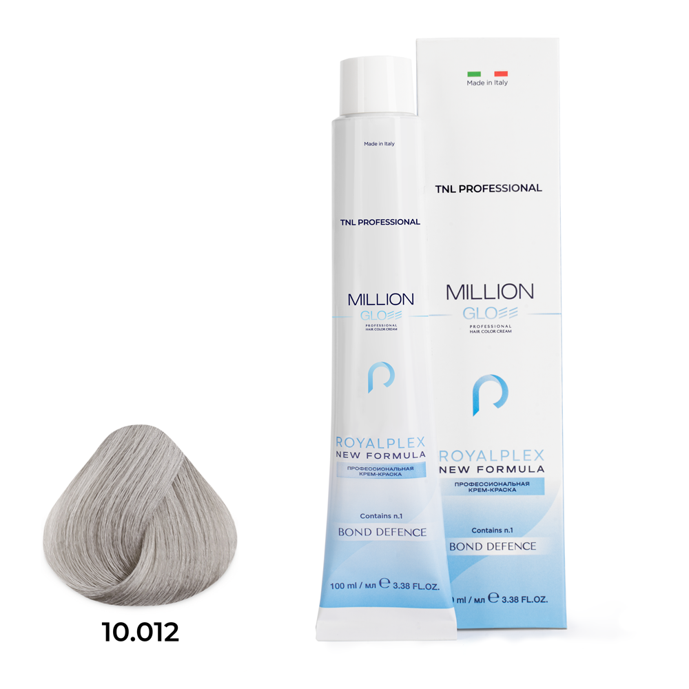 TNL, Million Gloss - крем-краска для волос (10.012 Платин. блонд прозрачн.пепел.перламутр.), 100 мл