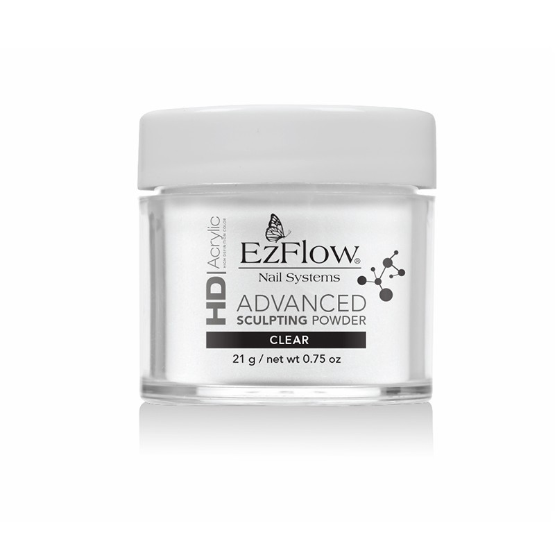 EzFlow, EZ High definition powder Clear - прозрачная быстроотвердеваемая акриловая пудра, 21 г