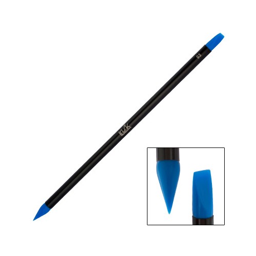 Irisk, Nail Sculptor - Кисть силиконовая двусторонняя с тонкой ручкой (синяя 03)
