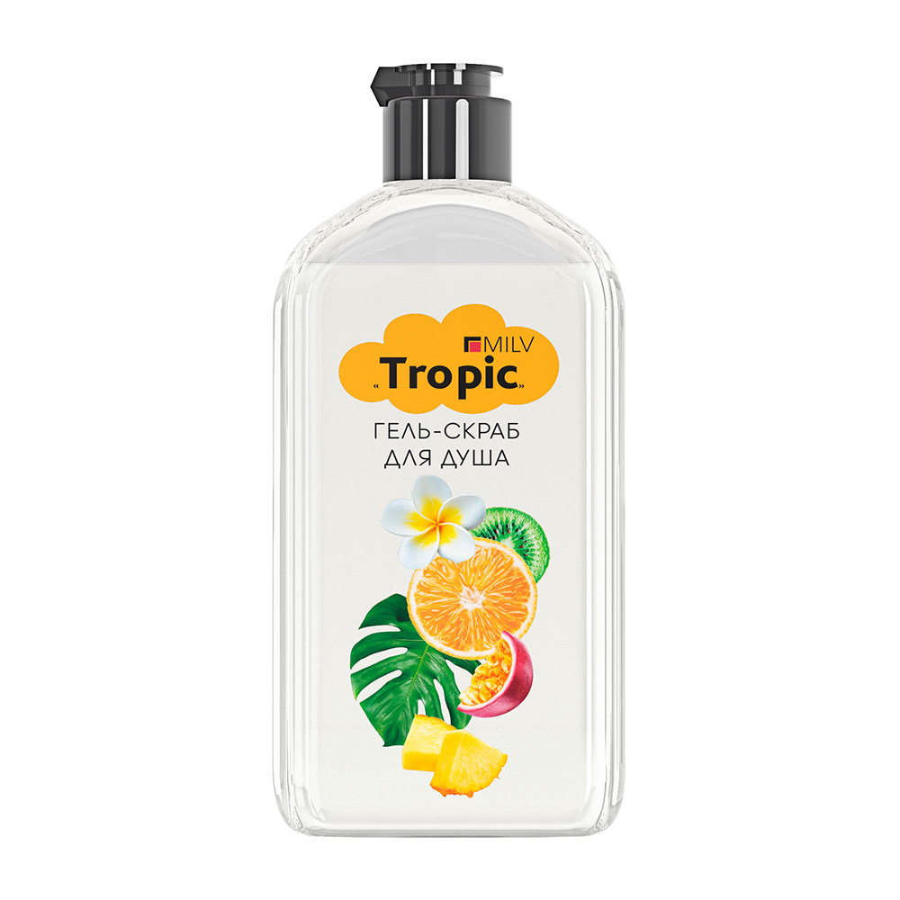 Milv, гель-скраб для душа "TROPIC", 340 мл Milv, гель-скраб для душа "TROPIC", 340 мл