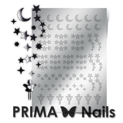 PrimaNails, Метализированные наклейки (W-03, серебро)