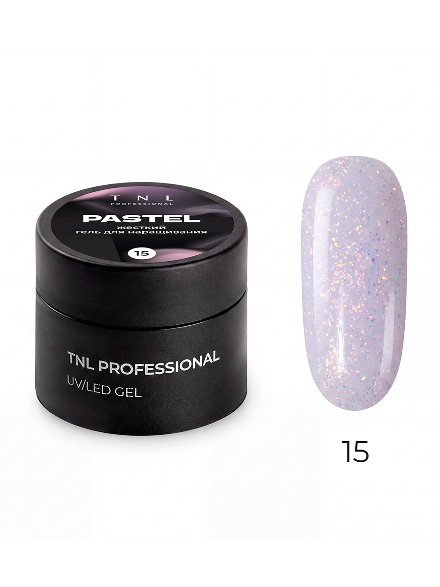 TNL, Pastel - жесткий гель для наращивания с поталью №15 (сиреневый бриз), 15 мл TNL, Pastel - жесткий гель для наращивания с поталью №15 (сиреневый бриз), 15 мл