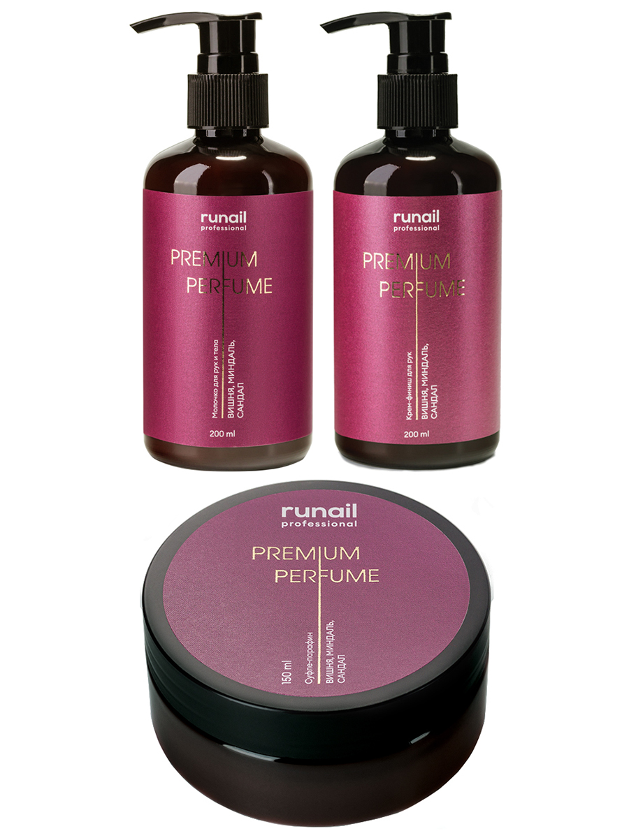 RuNail, набор №56 парфюмированный суфле-парафин, молочко, крем для рук и тела с мочевиной 10%