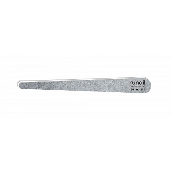RuNail, пилка для ногтей (серая, капля, 180/200)