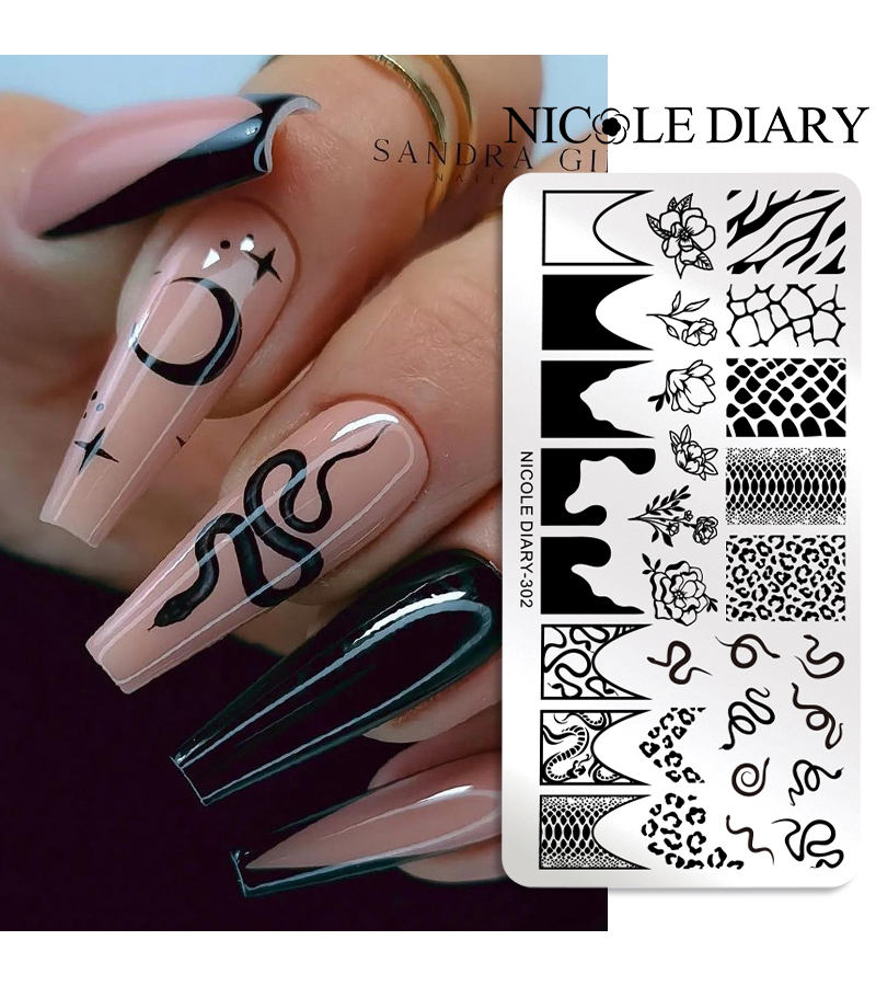 Дизайн ногтей. Товар: Пластина для стемпинга 12*6 см (ND-302)