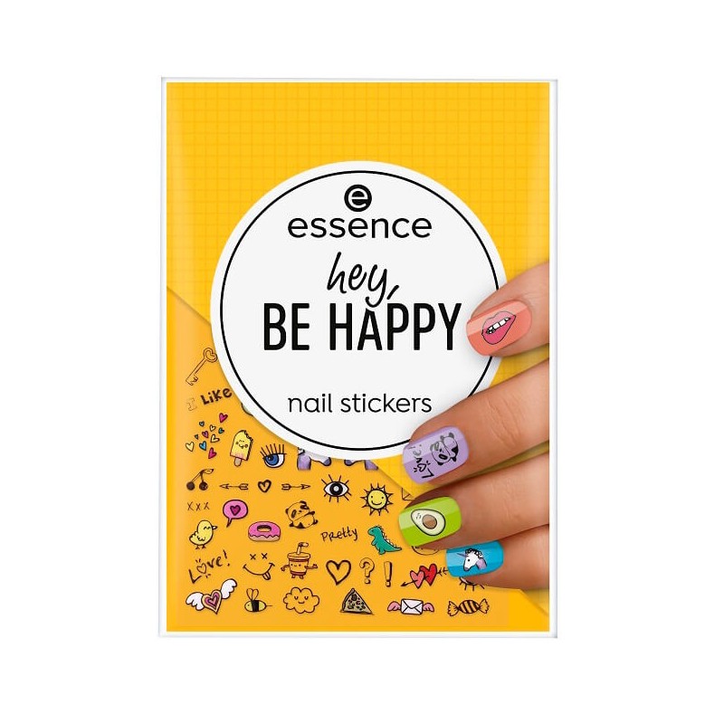 Essence, hey, BE HAPPY — наклейки для ногтей (символы и рисунки)