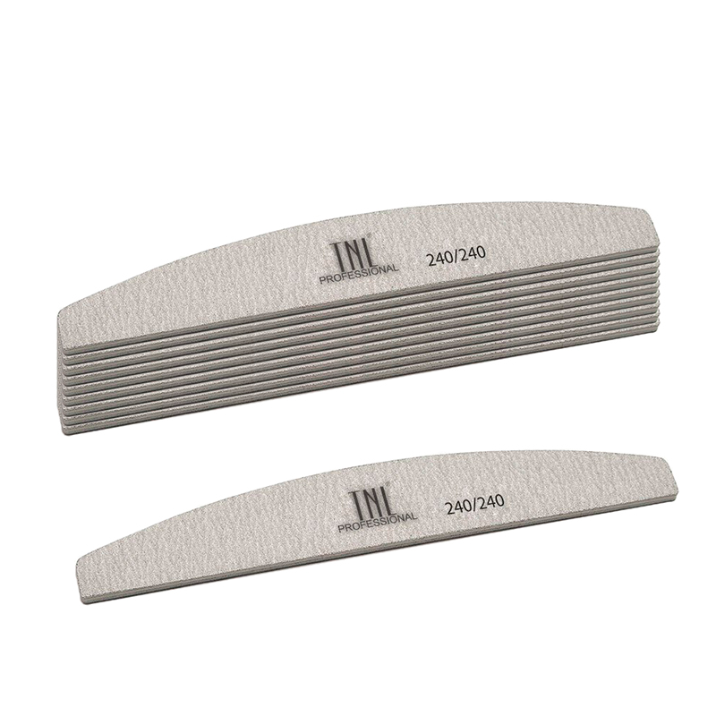 TNL, набор пилок для ногтей "лодочка" 240/240 хит продаж (серые), 10 шт