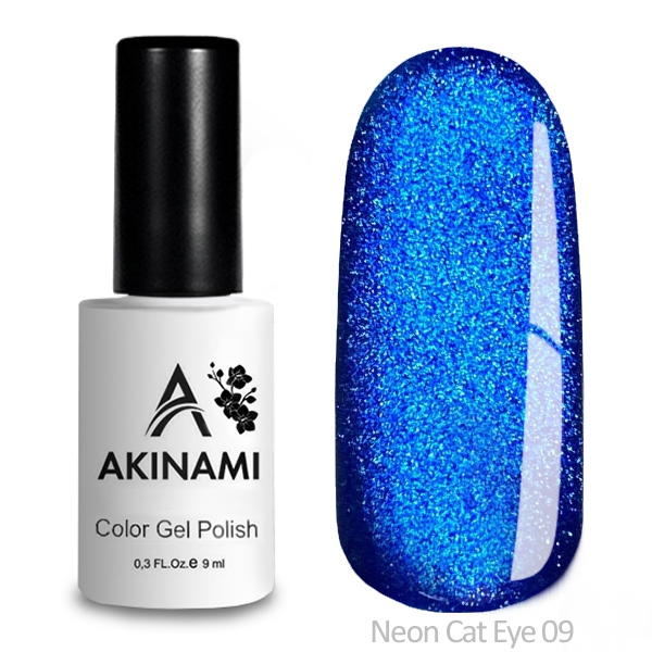 Akinami, Color Gel Polish - гель-лак "Кошачий глаз" (Neon Cat №09), 9 мл