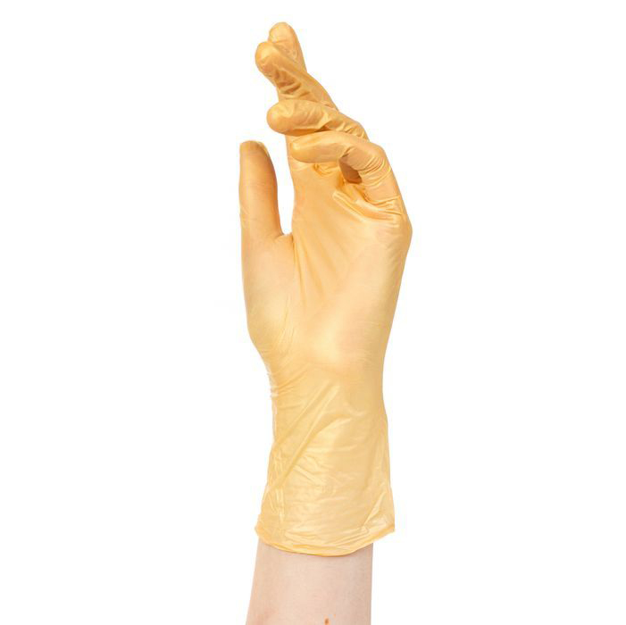 Adele, перчатки для маникюриста нитриловые (золото, XS), 50 пар
