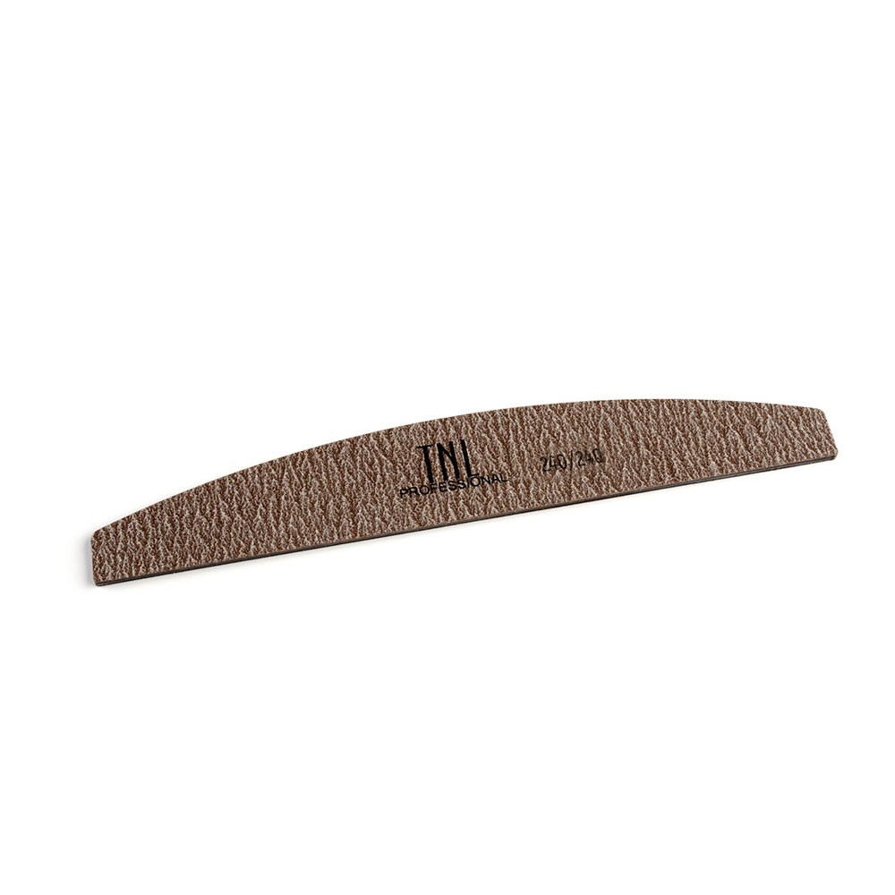TNL, Пилка для ногтей в индивидуальной упаковке (лодочка, коричневая, 240/240)