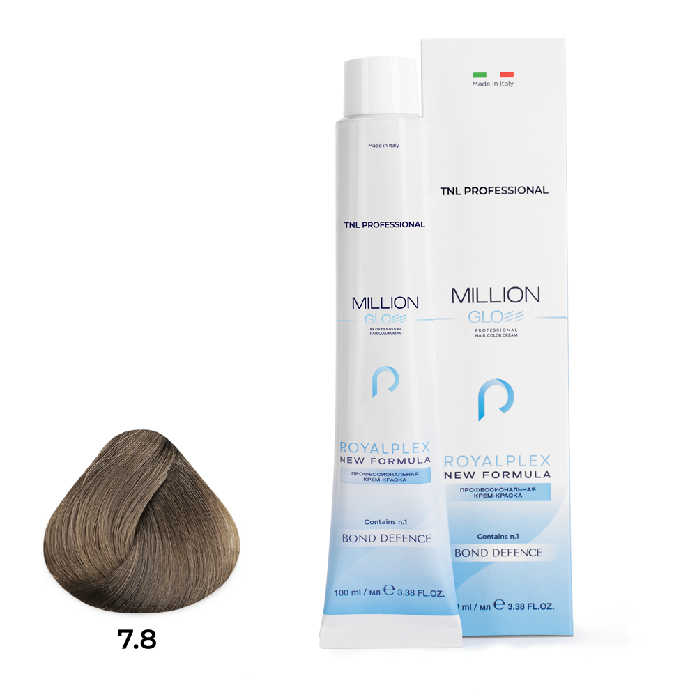 TNL, Million Gloss - крем-краска для волос (7.8 Блонд карамель), 100 мл