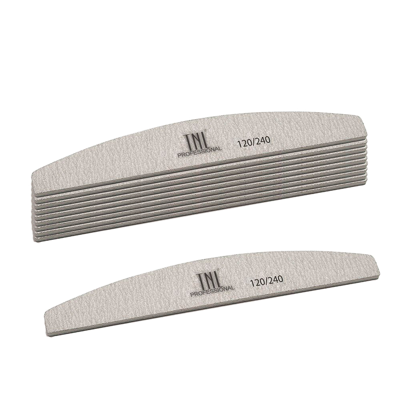 TNL, набор пилок для ногтей "лодочка" 120/240 хит продаж (серые), 10 шт