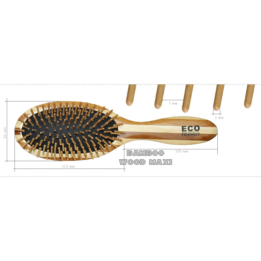 ECO Bamboo Wood Maxi - расчёска для сильно вьющихся волос и волос с крупными кудрями