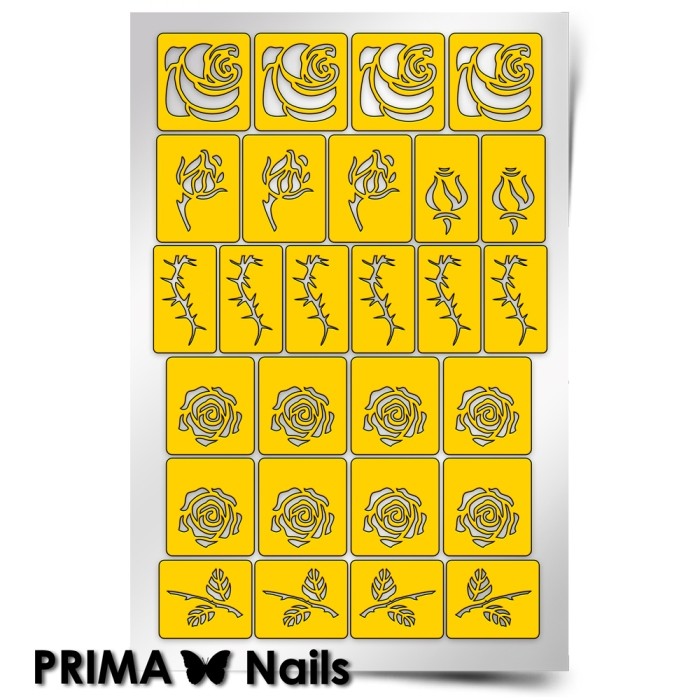 Trafaretto (Prima nails), Трафарет для дизайна ногтей (Розы)