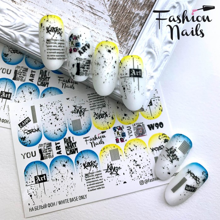 Fashion Nails, слайдер-дизайн "White" №90