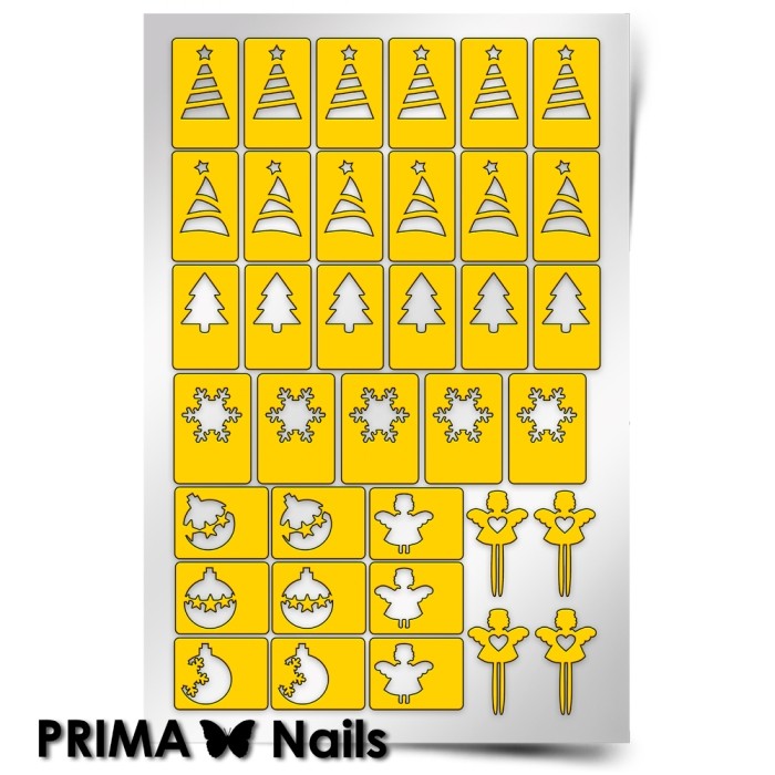 PrimaNails, Трафарет для дизайна ногтей (Новый Год)