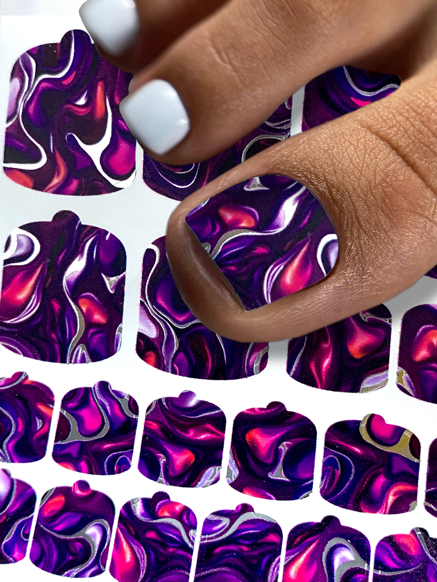 Дизайн ногтей. Товар: Anna Tkacheva, наклейки пленки для педикюра с фольгой VIP-046