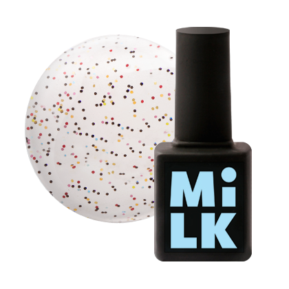 Milk, Confetti Art Effect - глянцевый топ с разноцветным глиттером, 9 мл