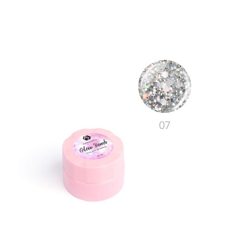 УЦЕНКА, Adricoco, Glow Bomb - гель для дизайна (№07 "Голографический дождь"), 6 мл