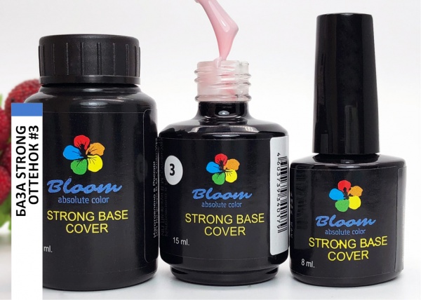 Bloom, Absolute color - жесткая база для гель-лака Strong (светлый розовый №3), 8 мл