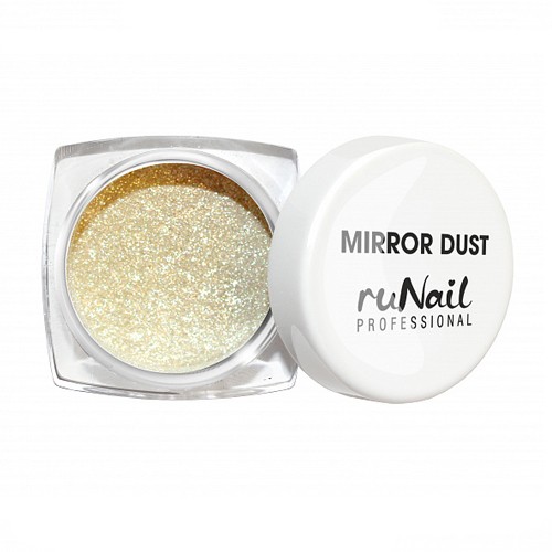 RuNail, зеркальная пыль с аппликатором (золотая), 1 гр