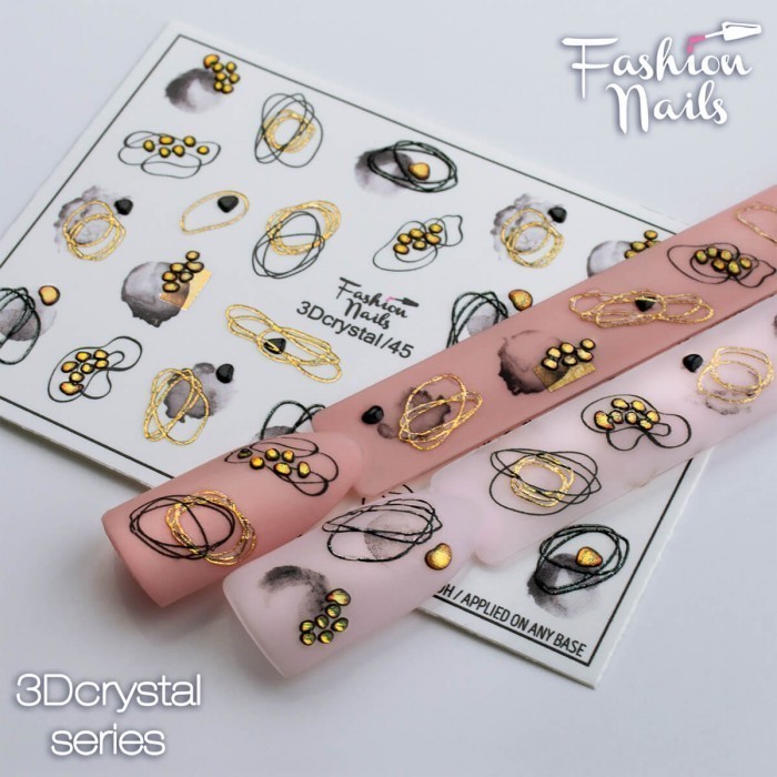 Fashion Nails, слайдер-дизайн "3D crystal" №45