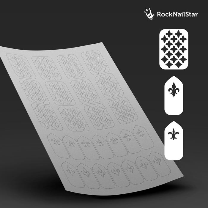 RockNailStar, Трафарет для дизайна ногтей (Мини геральдика)