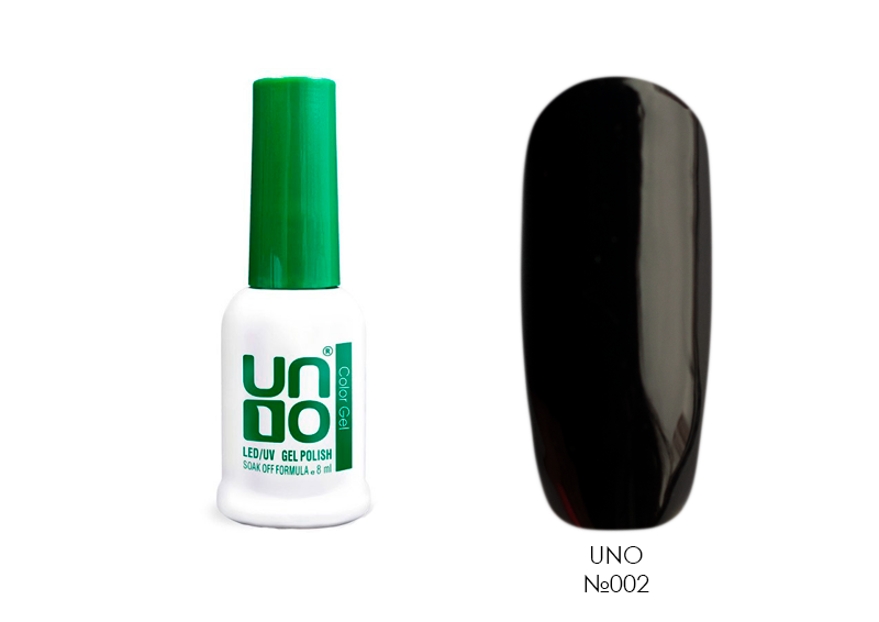 Uno, гель-лак (№002 Черный), 8 мл Uno, гель-лак (№002 Черный), 8 мл