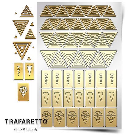 Trafaretto (Prima nails), трафарет для дизайна ногтей (Геометрия. Треугольники)