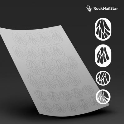 RockNailStar, Трафарет для дизайна ногтей (Мини бабочки)