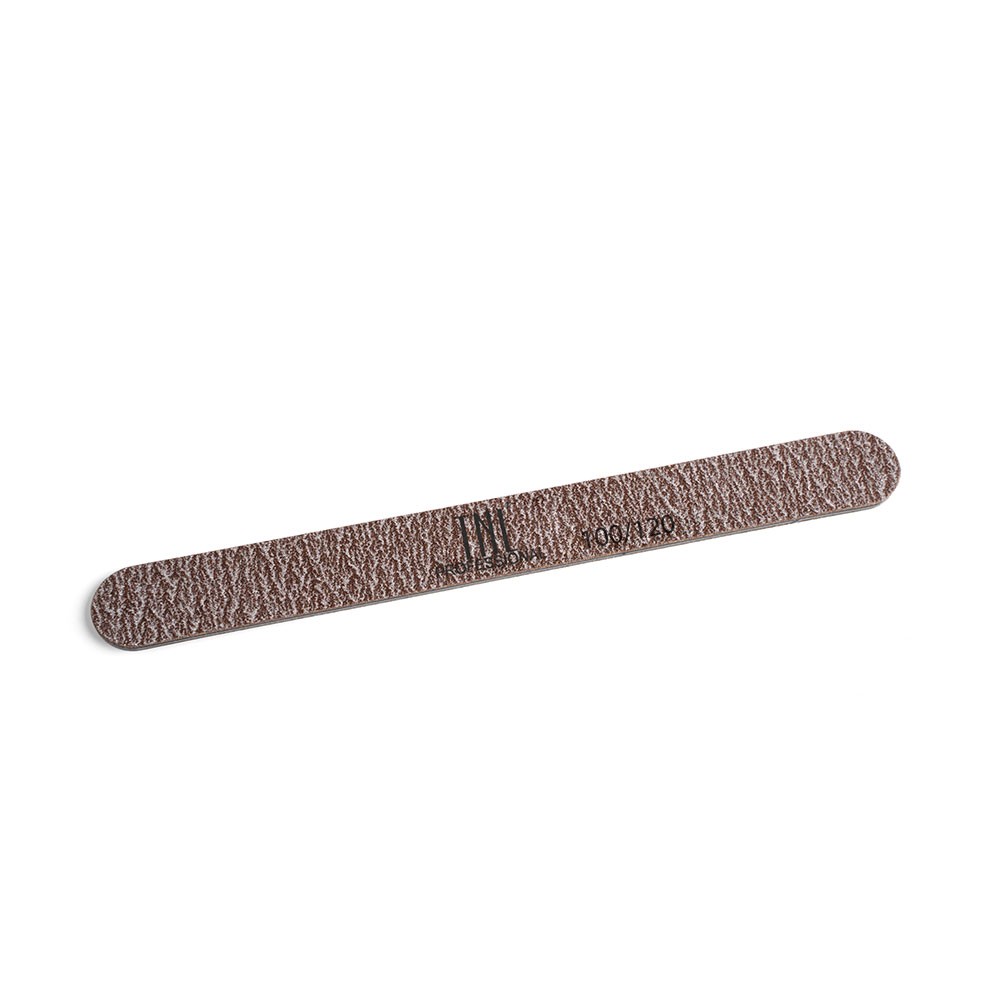 TNL, пилка для ногтей узкая высокое качество на пластиковой основе (коричневая, 100/120)