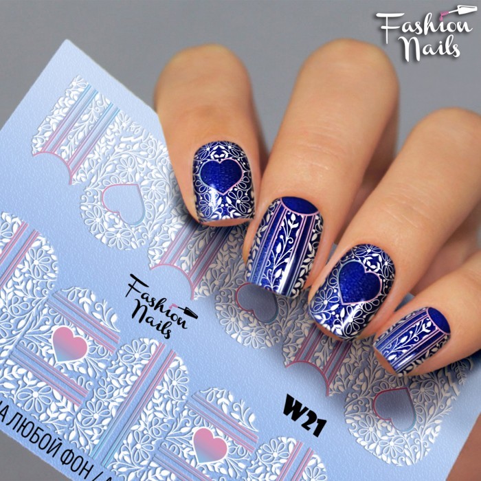 Fashion Nails, слайдер-дизайн "White" №21 Fashion Nails, слайдер-дизайн "White" №21