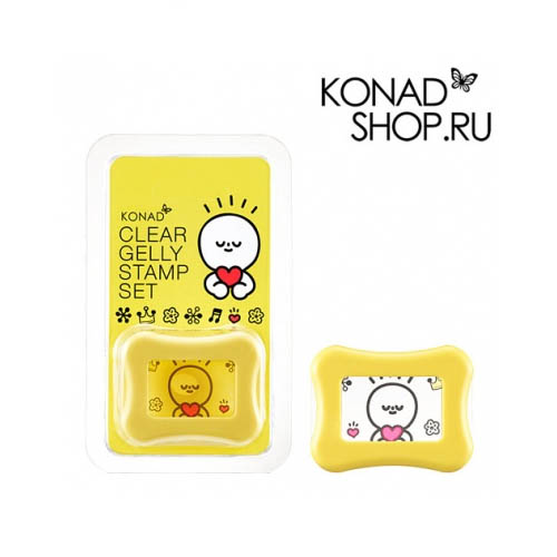Konad, Clear Gelly Stamp - Штамп+Скрапер прозрачный (желтый)