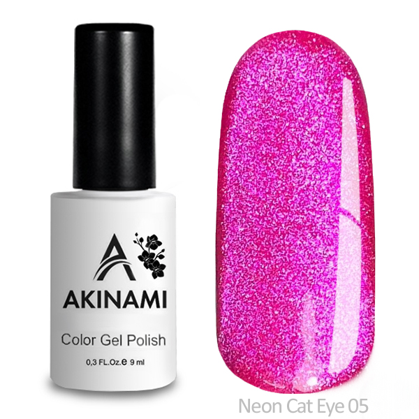 Akinami, Color Gel Polish - гель-лак "Кошачий глаз" (Neon Cat №05), 9 мл