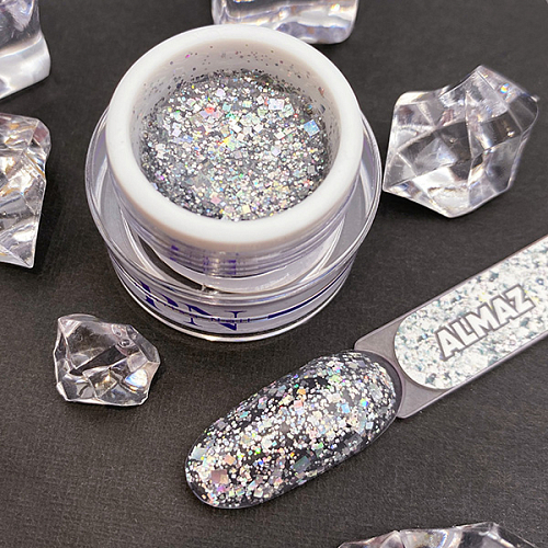 Patrisa nail, Diamond Gel - гель для дизайна с глиттером (Almaz), 5 гр